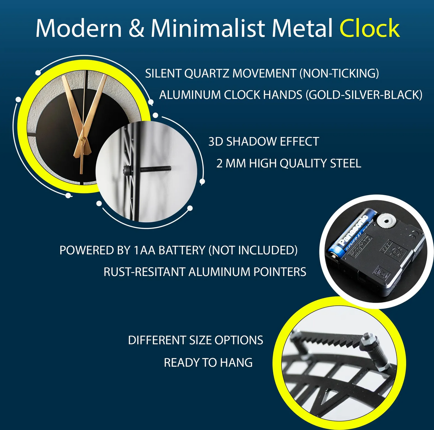 Vuslo Modern Spiral Metal Wall Clock