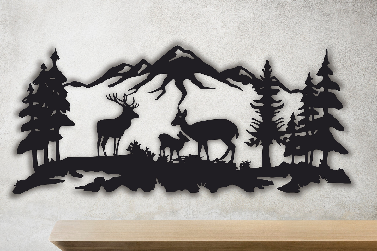 Vuslo Metal Deer Family Wall Art – Rustic Wildlife Decor & Gift for Nature Lovers