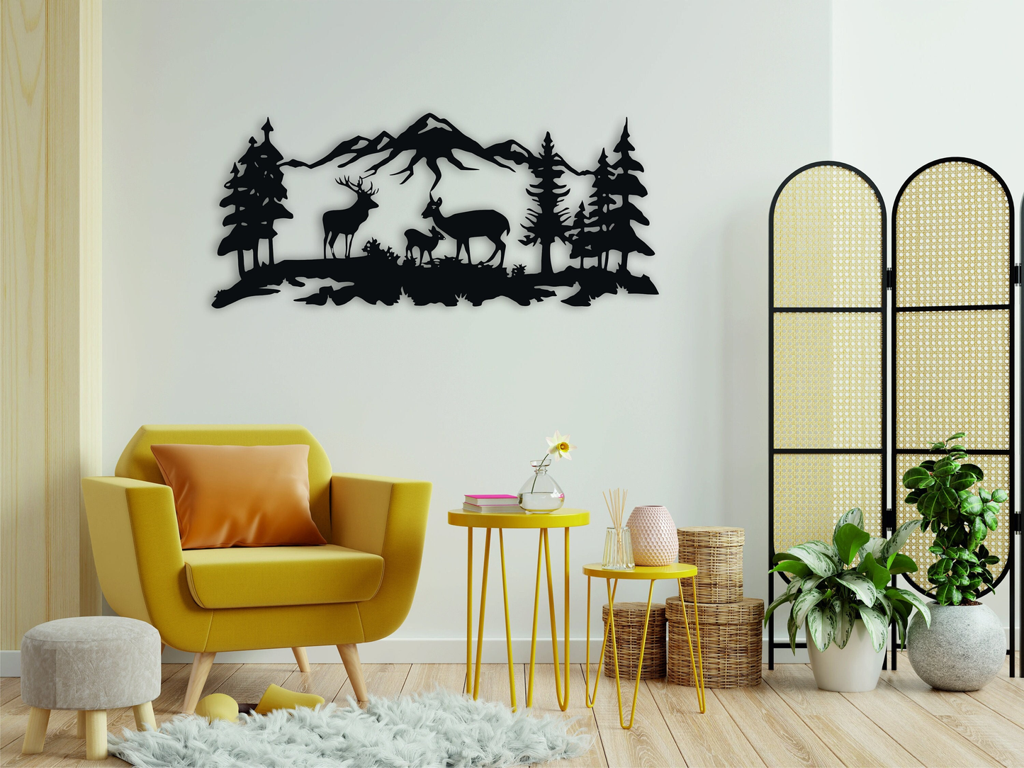 Vuslo Metal Deer Family Wall Art – Rustic Wildlife Decor & Gift for Nature Lovers