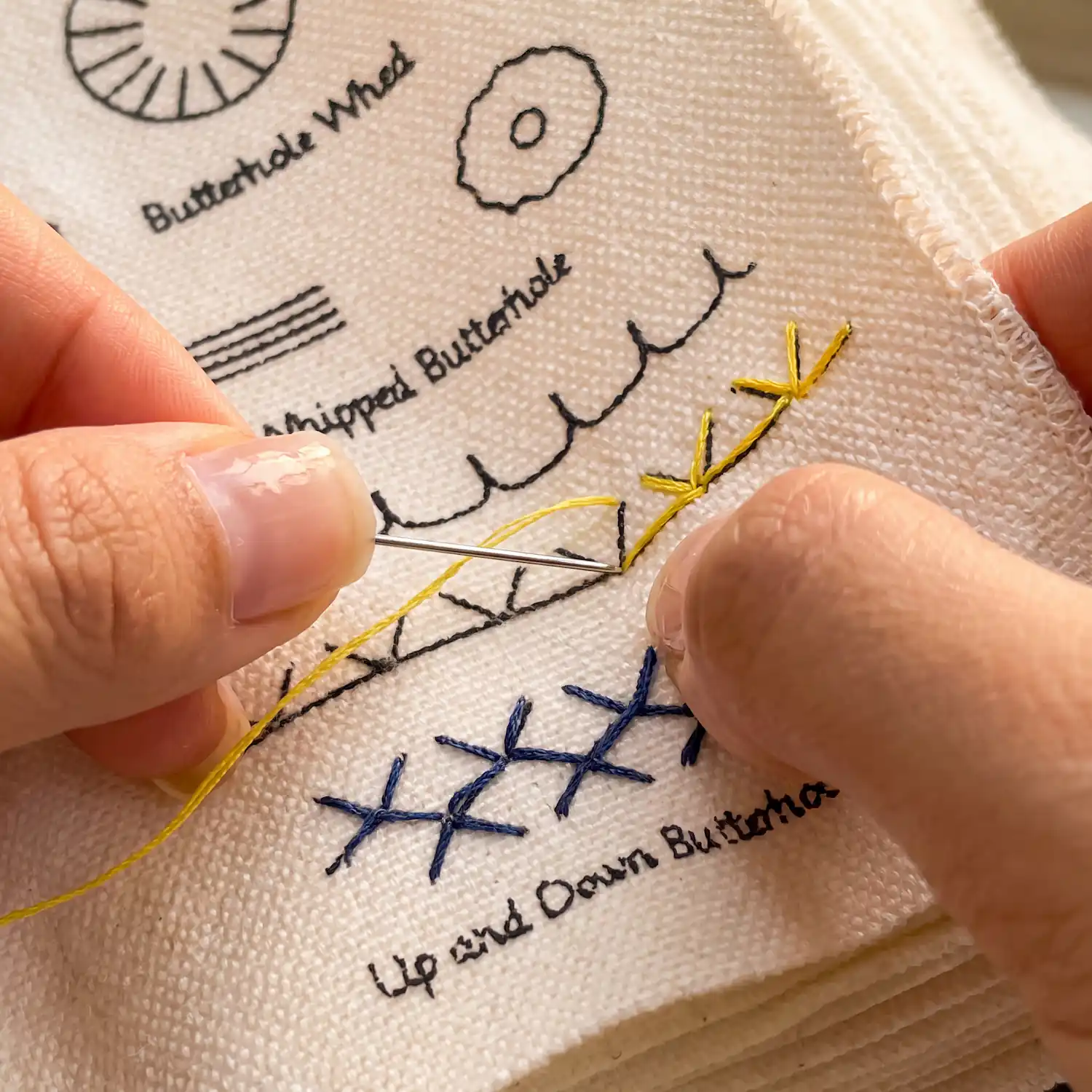 Step 2: Stitch over the lines of the printed design