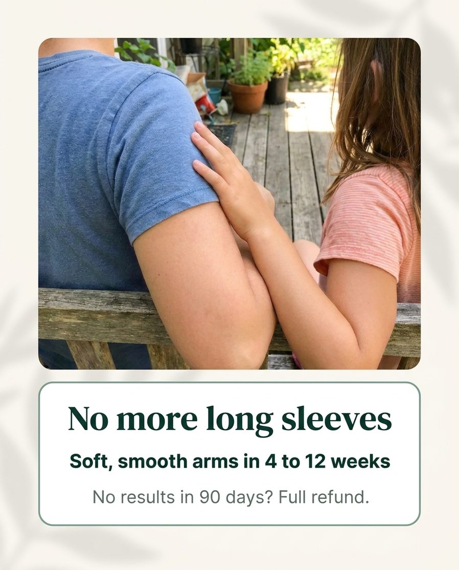 Soft, Smooth Arms Again in 4 to 12 Weeks: The Gentle Cream That Fixes Both Halves of Bumpy Skin 37 Adult and child forearms in short sleeves